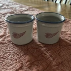 Set of 2 RED WING  Stoneware Co. Mini Crocks with Blue Rim