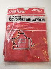 Chef Line Colored Bib Apron Red Adjustable 2-Pocket Polyester/Cotton