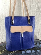 I Medici Firenze Blue Italian Leather Convertible Backpack Classic NWOT 