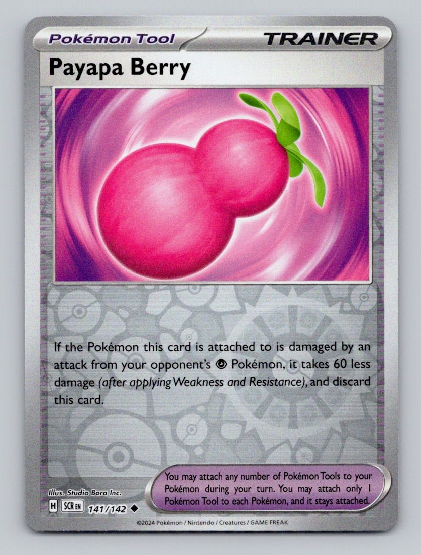 Payapa Berry 141/142 Uncommon Stellar Crown Pokemon Reverse Holo Near Mint