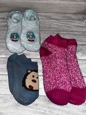 Assorted Women's Fuzzy Cozy Slipper Socks Lot of 3 Pairs