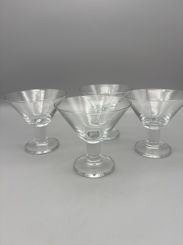 Crate & Barrel VIVA Martini Glasses SET of 4 Retired Clear Cocktail Glasses 8oz
