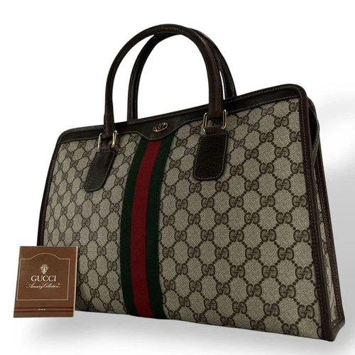 Ancien sac d'affaires Gucci Sherry Line GG Supreme grande capacité homme i12223