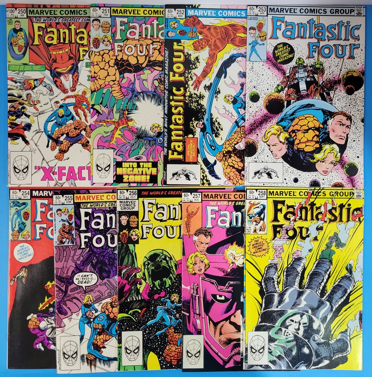 9) Fantastic Four #250 - 258 Marvel Comic Lot 1983 252 257 258 251