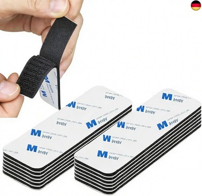 Klettband Selbstklebend Extra Stark 10 Stück, Doppelseitiges Klettband 3x10cm,