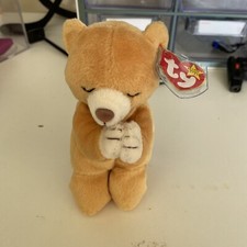 Ty Beanie Babies: HOPE the tan praying BEAR. Retired 1999. 7". MWMT. Tag Protec