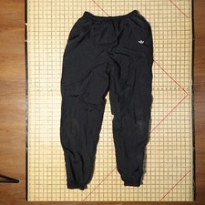 Y2K Adidas Nylon Track Pants sz M Tapered Ankle Zip Lined