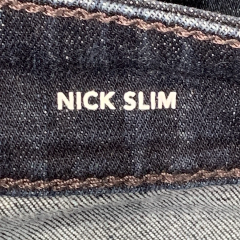 Pantalones de mezclilla de diseñador elásticos DL1961 Nick Slim Varick azul lavado oscuro talla 31x30 Foto 3 de 4