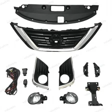 9PC For ALTIMA 2016-2018 Radiator Support Cover Chrome Grille Fog lamp Bezel Kit