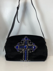 Rare Vtg Versace Black Velvet Blue 