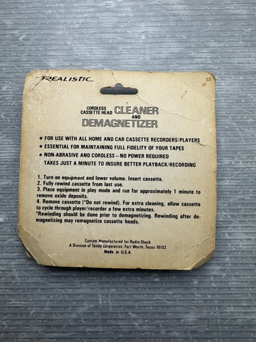 REALISTIC Cordless Cassette Head Cleaner & Demagnetizer 44-631 / NEW - Picture 4 of 4