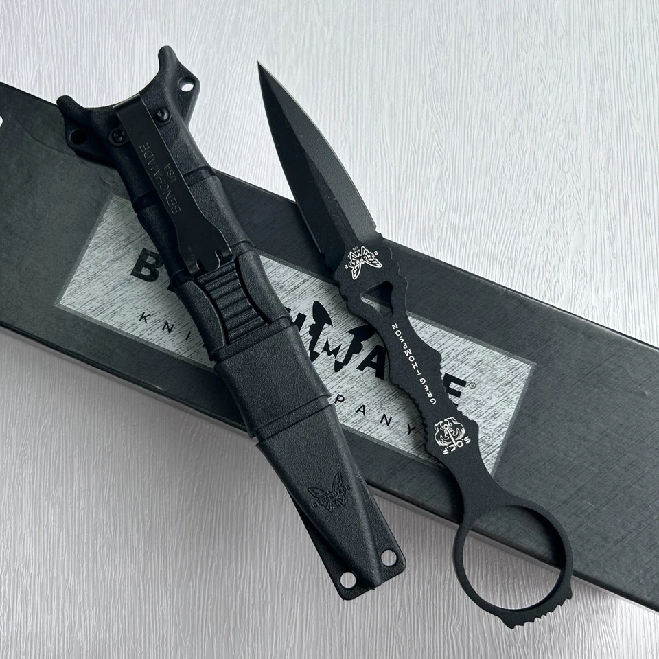 Benchmade SOCP Dagger 176BK Fixed Blade Knife, Coated Finish, Black Handle sheat - Image 2 of 4