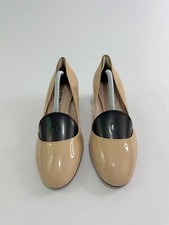 Miu Miu Beige Patent Leather Crystal Heel Pumps Size 38.5 EU