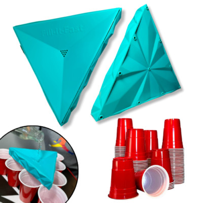Beer Pong Kit,Jeux à Boire,(50 Beer Pong + 10 Balles),473ml Gobelet Plastique avec Balle de Ping-Pong,25 Rouge + 25 Bleu 16oZ kit biere,Gobelets réutilisables Pour les jeu de boisson de fête -Grand