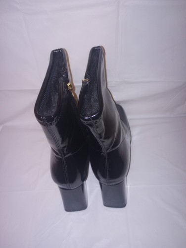 Camssoo Damen quadratische Zehenpartie Plateau Stiefeletten klobiger Blockabsatz mittlerer Wadenstiefel - Bild 2 von 9