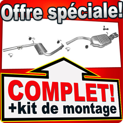 Silencieux Intermédiaire échappement AUDI A4 B7 1.9/2.0 TDi - Kit Complet Montage Facile 30 Mois Garantie