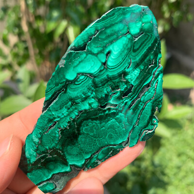 63g  Natural malachite slice quartz crystal luster mineral specimen