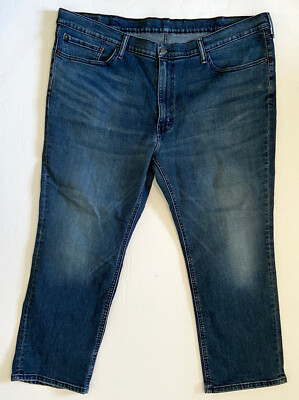 Levi's 541 Athletic Fit Tapered Leg Stretch Denim Blue Jeans Mens 46x27 Measured