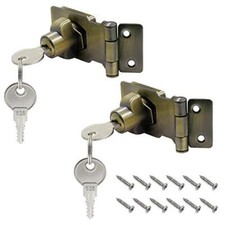 2pcs Keyed Hasp Locks 2.5 Inch Twist Knob Keyed Locking Hasp Metal Safety Hasp L