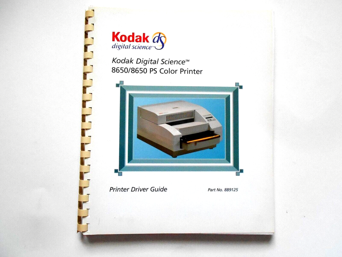 Kodak Digital Science 8650/8650 PS Color Printer Manual No. 889125