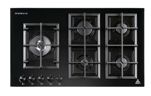 Trinity 5 hob 90 cm range Built-in Black Glass GAS WOK Cooktop SYDNEY PICKUP - Picture 2 of 12