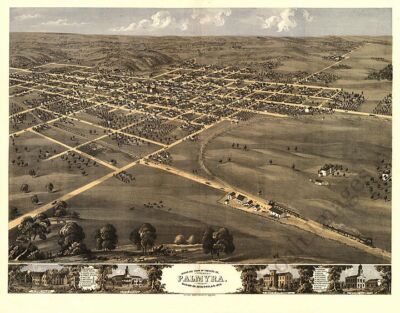 Panoramic Map of Palmyra Missouri 16x20