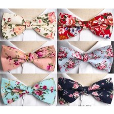 Floral Cravat Bow Tie - Cotton Flower Patten Bowties Men Suit Fashion Accessory