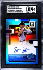 Spencer Strider 2022 PANINI DONRUSS RATED ROOKIE CAROLINA BLUE /35 SGC MINT 9/10