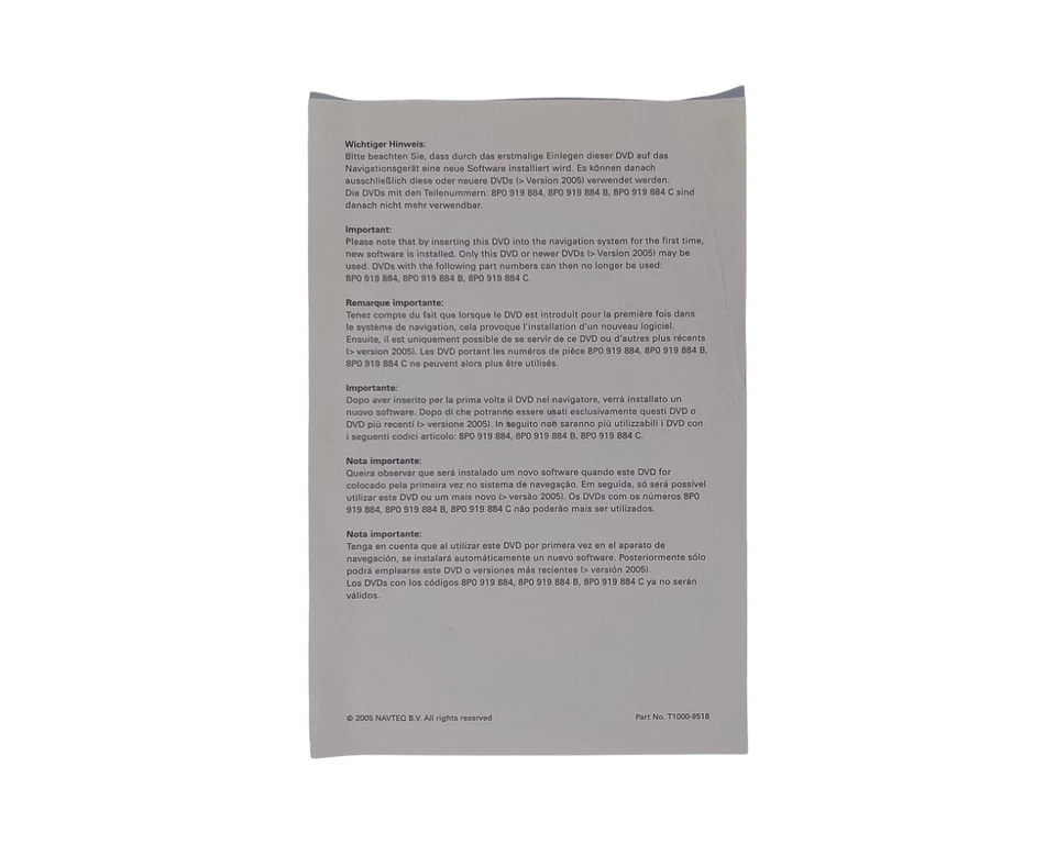 Navi AUDI CD NAVTEQ Version2009  AUDI Navigation plus (RNS-E) - Bild 3 von 4