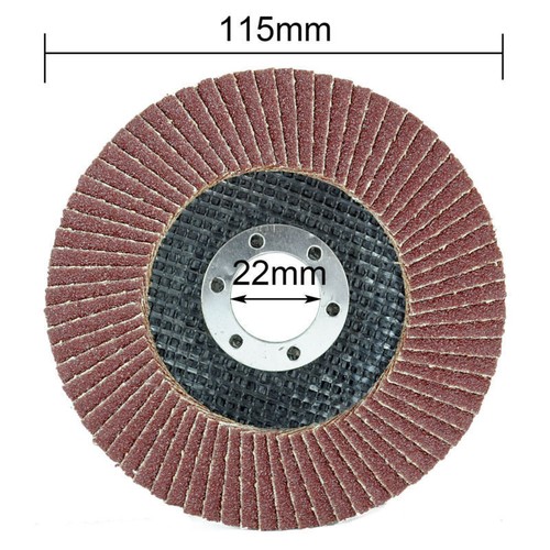 4.5'' 5'' Sanding Discs Flap 40 60 80 120 Grit Wheel Aluminium Oxide 115/125mm - Picture 8 of 9