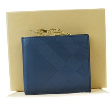 1983 check and leather international bifold wallet