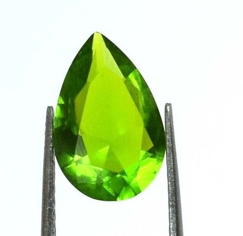 2.30 KT / 12 MM Pakistan Verde Oliva Peridoto Loose Gemma Pera Taglio - Foto 4 di 8