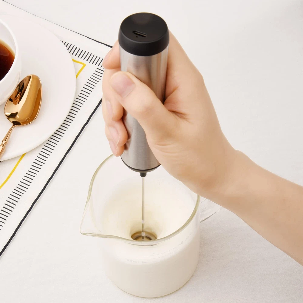 Milk Frother Handheld, Rechargeable Milk Frother Handheld, Electric Milk Frot...