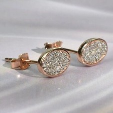 1CT Round Lab Created Diamond Stud Women's Earring 14K Rose Gold Plated Silver
