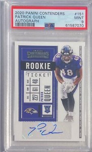 PATRICK QUEEN 2020 CONTENDERS ROOKIE TICKET AUTO RC #151 PSA 9 MINT POP 3
