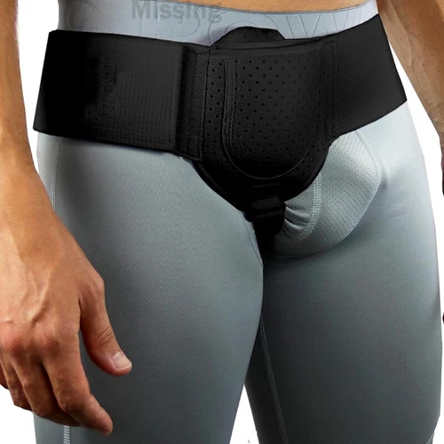 Herren Leistenbruchgürtel Hernienunterstützung Fachwerkbinder mit abnehmbarem Druck 2 Pads - Bild 19 von 23