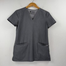 Figs Scrub Top Womens 2XS Graphite Gray Casma Three Pocket Medical Nurse