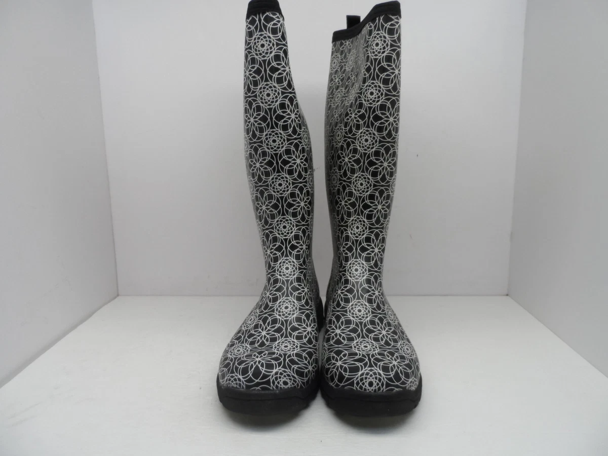 Muck Boots Women s Breezy Tall Insulated Rain Boot BZT SWL Swirl Print Black 11M