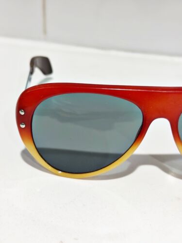 Unique NOS Vintage MOD Red Yellow COLOR BLOCK Sport Aviator Unisex Sunglasses - Picture 8 of 24