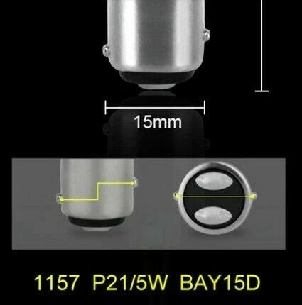 Ampoules BAY15D LED P21/5W Orange Jaune 1157 Veilleuses 33 smd 12v - Photo 2/2