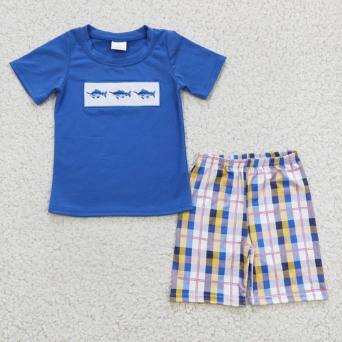 Boys Short Sleeve Shirt Shorts Set Golf Embroidery 2pcs Cotton Summer Outfit - Picture 19 of 24