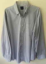 Jos. A. Bank Blue Striped Pinpoint Executive Collection Dress Shirt 17 1/2 - 35