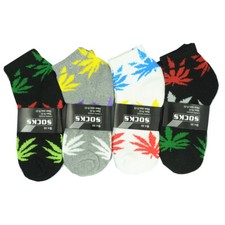 3 Pairs Ankle Quarter Mens Sports Marijuana Athletic Casual Cotton Socks 10-13