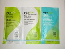 DevaCurl Lot 3 Packs 1 0z ea Original No-Poo Shampoo One & Decadence Conditioner