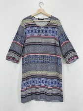 David Jones Dress Women 14 A Line Pullover Viscose Tribal Boho Knee Length EUC