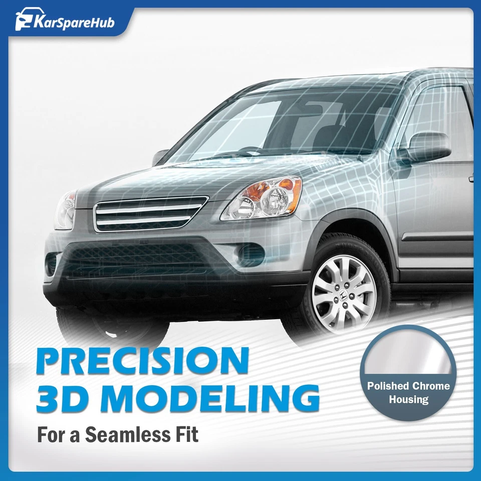 Pair Headlights For 2005-2006 Honda CR-V CRV Sport Utility 4-Door Chrome w/Bulbs Foto 2 de 4