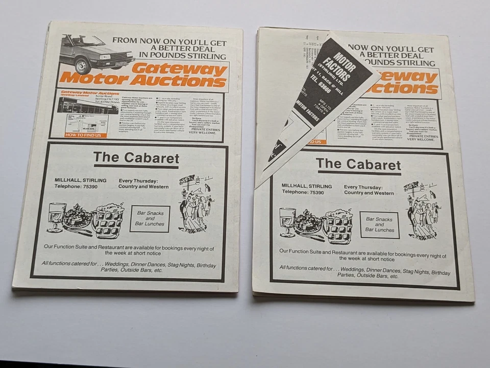 Lot x 2 Stirling Albion v Stenhousemuir Scottish League & Cup Programmes 1984 - Image 2 of 4