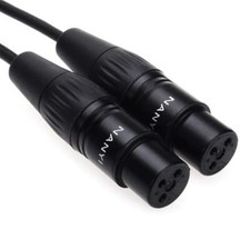 XLR Female to Female Splitter Cable 10FT DMX Mic Patch Cord 2 Pack