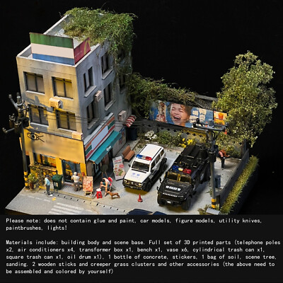1/64 Scale Diorama City scene City building scene Model DIY Scene