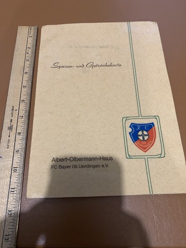 VINTAGE 1975 GERMAN RESTAURANT MENU Albert Olbermann Haus SC Bayer Rare - Picture 3 of 9